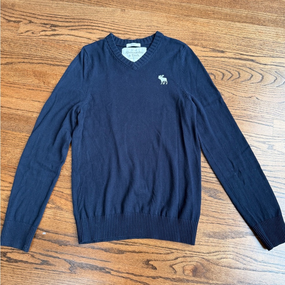 Abercrombie & Fitch Dark Blue V-Neck Sweater